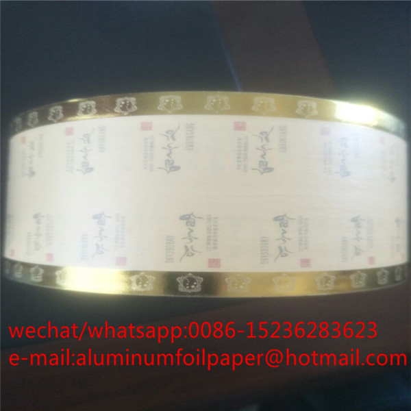 70mm Hot stamping foil logo printed white cigarette tipping paper